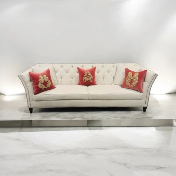 Regal Rose Embroidered Velvet Pillow